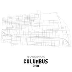 Columbus Ohio. US street map with black and white lines.