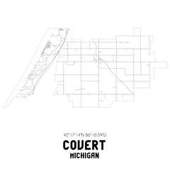 Covert Michigan. US street map with black and white lines.