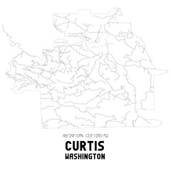 Curtis Washington. US street map with black and white lines.