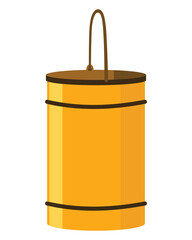 Bucket. Bail vector cartoon icon or pail with handle. Plastic household equipment. Cleaning container