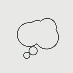 Thinking cloud vector icon illustration sign