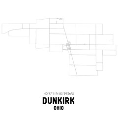 Obraz premium Dunkirk Ohio. US street map with black and white lines.