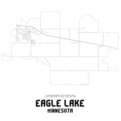 Eagle Lake Minnesota. US street map with black and white lines.