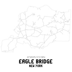 Eagle Bridge New York. US street map with black and white lines.