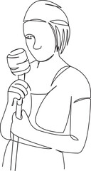 girl singing into the microphone