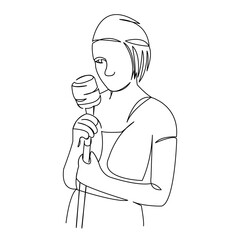 girl singing into the microphone