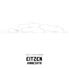 Eitzen Minnesota. US street map with black and white lines.