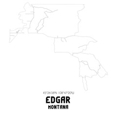 Edgar Montana. US street map with black and white lines.