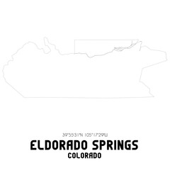 Eldorado Springs Colorado. US street map with black and white lines.