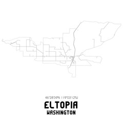 Eltopia Washington. US street map with black and white lines.