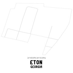 Eton Georgia. US street map with black and white lines.