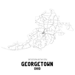 Georgetown Ohio. US street map with black and white lines.