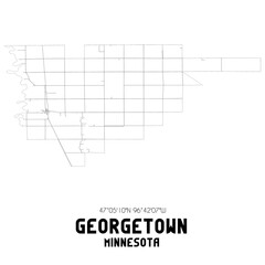 Georgetown Minnesota. US street map with black and white lines.
