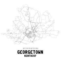 Georgetown Kentucky. US street map with black and white lines.