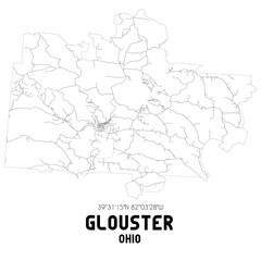 Obraz premium Glouster Ohio. US street map with black and white lines.