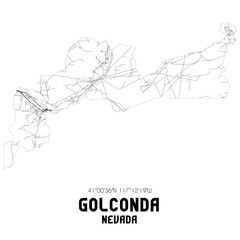 Golconda Nevada. US street map with black and white lines.