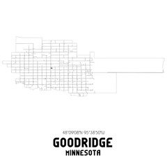 Goodridge Minnesota. US street map with black and white lines.