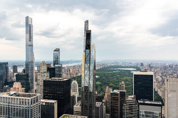 Fototapeta premium Panorama of skyscrapers of Manhattan in the New York Central Park area