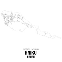 Haiku Hawaii. US street map with black and white lines.
