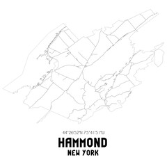 Fototapeta premium Hammond New York. US street map with black and white lines.