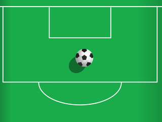 Soccer ball in the small area for penalty shot