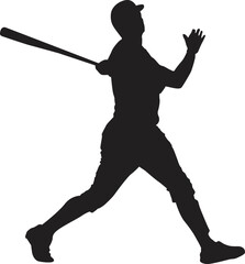 silhouette of a people plying baseball