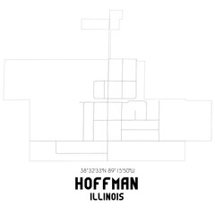 Hoffman Illinois. US street map with black and white lines.