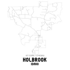 Holbrook Idaho. US street map with black and white lines.