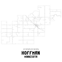 Hoffman Minnesota. US street map with black and white lines.