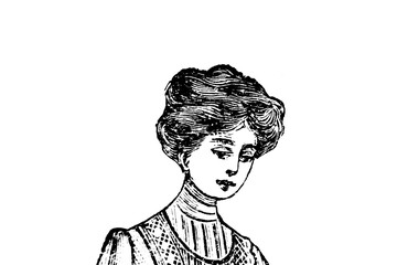 Portrait of a woman - Vintage Illustration in engraving style