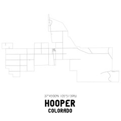 Hooper Colorado. US street map with black and white lines.