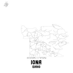 Iona Idaho. US street map with black and white lines.