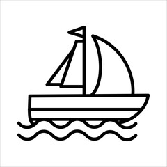 Sailboat Icon Logo Design Vector Template Illustration Sign And Symbol Pixels Perfect
