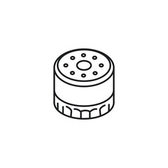 car oil filter icon, line sign on white background - editable stroke