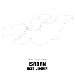 Isaban West Virginia. US street map with black and white lines.