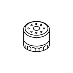 car oil filter icon, line sign on white background - editable stroke
