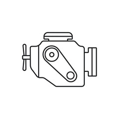 Car engine linear icon. Thin line illustration. Motor. Contour symbol.