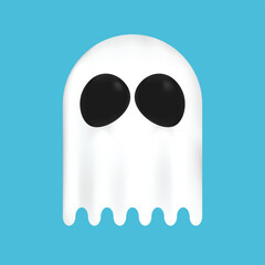 white hallowen ghost 3d illustration