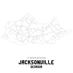 Jacksonville Georgia. US street map with black and white lines.