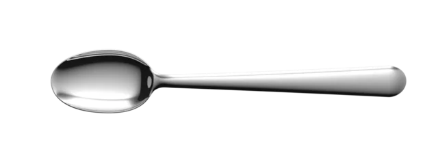 Foto op Plexiglas Spoon isolated on white background. Closeup. 3d illustration. Stainless steel utensil. © MP