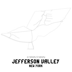 Obraz premium Jefferson Valley New York. US street map with black and white lines.