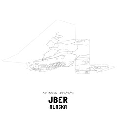 Jber Alaska. US street map with black and white lines.