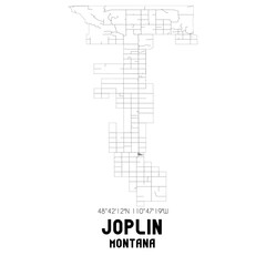 Obraz premium Joplin Montana. US street map with black and white lines.