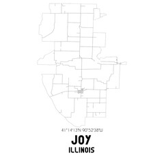 Joy Illinois. US street map with black and white lines.