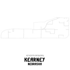 Kearney Nebraska. US street map with black and white lines.