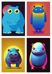 Nilpferd Illustrationen