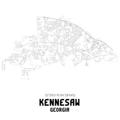 Fototapeta na wymiar Kennesaw Georgia. US street map with black and white lines.