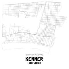 Foto op Canvas Kenner Louisiana. US street map with black and white lines. © Rezona