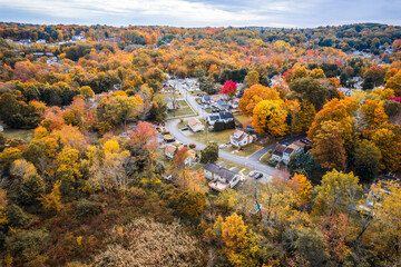 Drone of Budd Lake, Mount Olive New Jersey in the Autumn