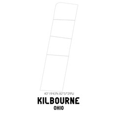 Kilbourne Ohio. US street map with black and white lines.